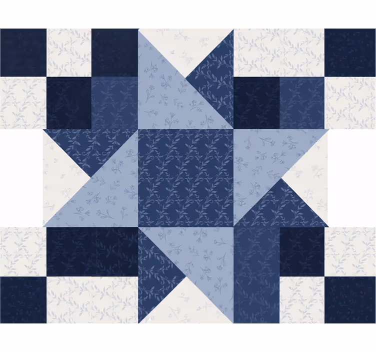 Store enrouleur salon design triangles étoiles bleues - TenStickers