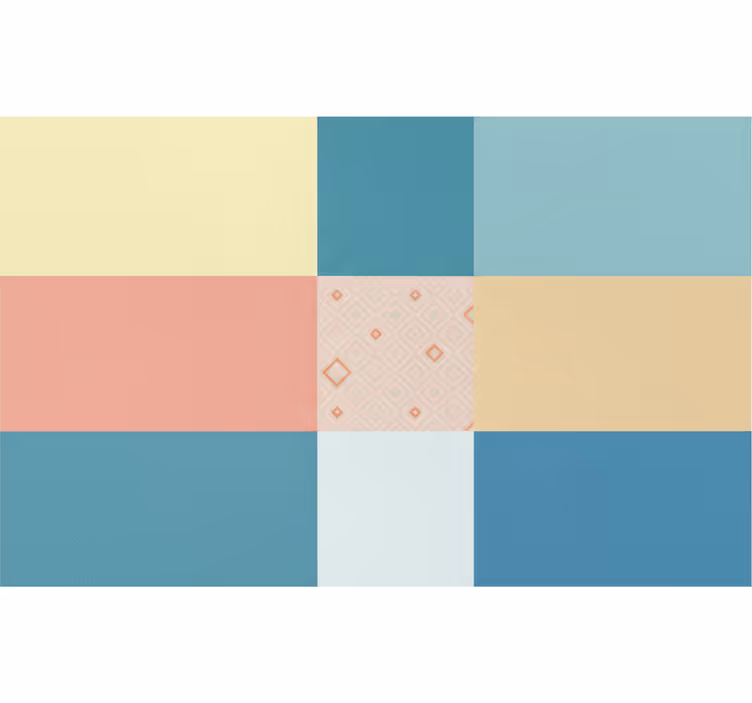 Store enrouleur salon motif patchwork rétro coloré - TenStickers