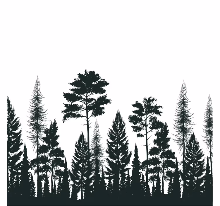 Store enrouleur salon silhouette de pins - TenStickers