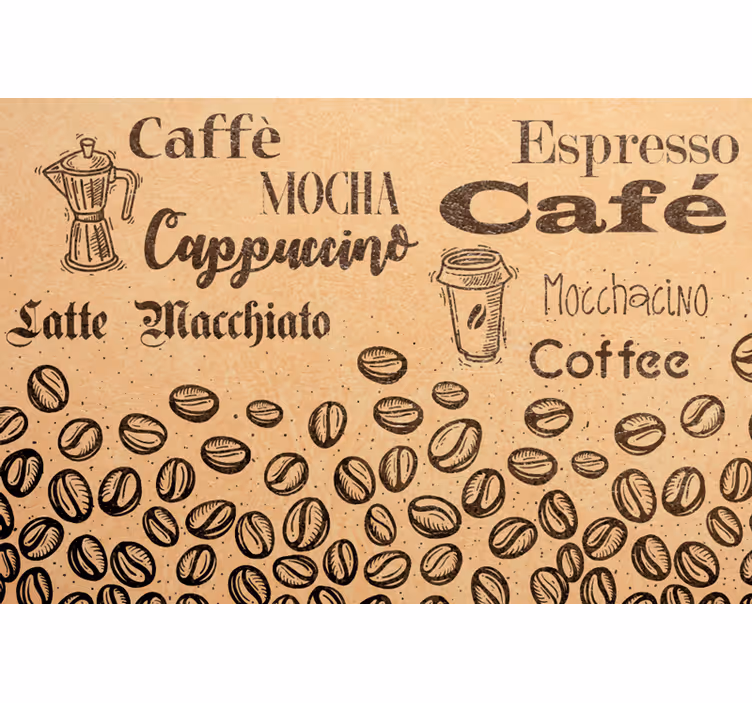 Store enrouleur beige amour du café italien - TenStickers
