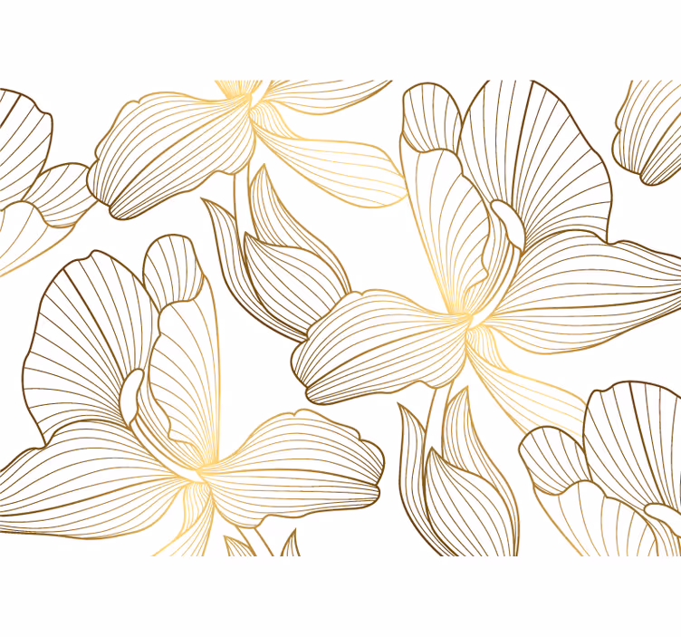 Store enrouleur chambre fleurs dorées - TenStickers
