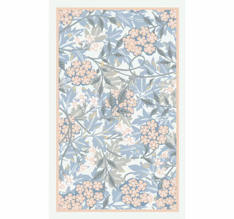 Store enrouleur chambre plantes blanches et bleues - TenStickers