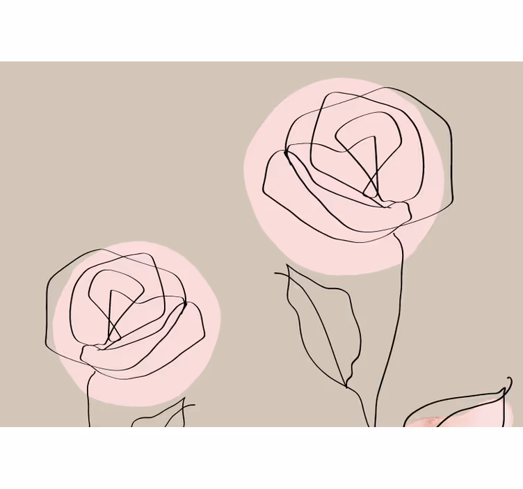 Store enrouleur beige roses blanches aquarelle abstraite - TenStickers