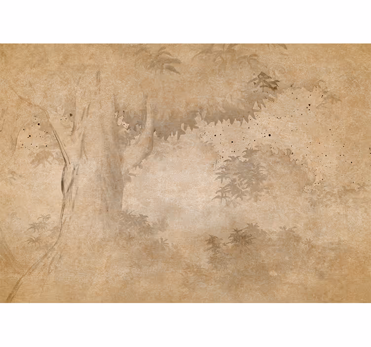 Store enrouleur beige paysage de forêt tropicale vintage - TenStickers
