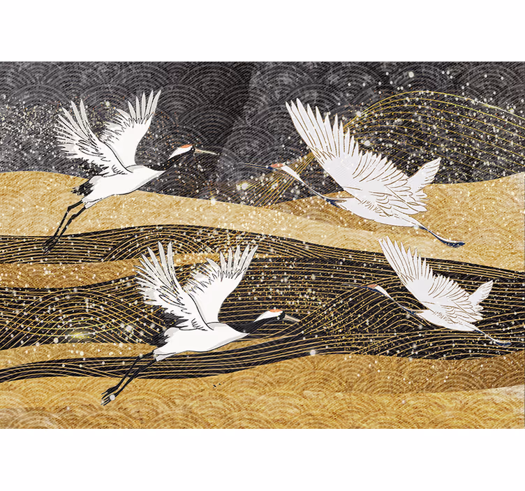 Store enrouleur chambre oiseaux orientaux blancs - TenStickers