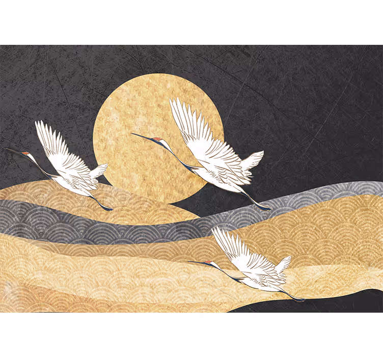 Store enrouleur chambre oiseaux orientaux en vol - TenStickers