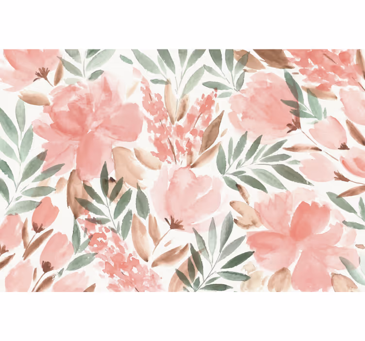 Store enrouleur chambre papier peint floral panoramique - TenStickers