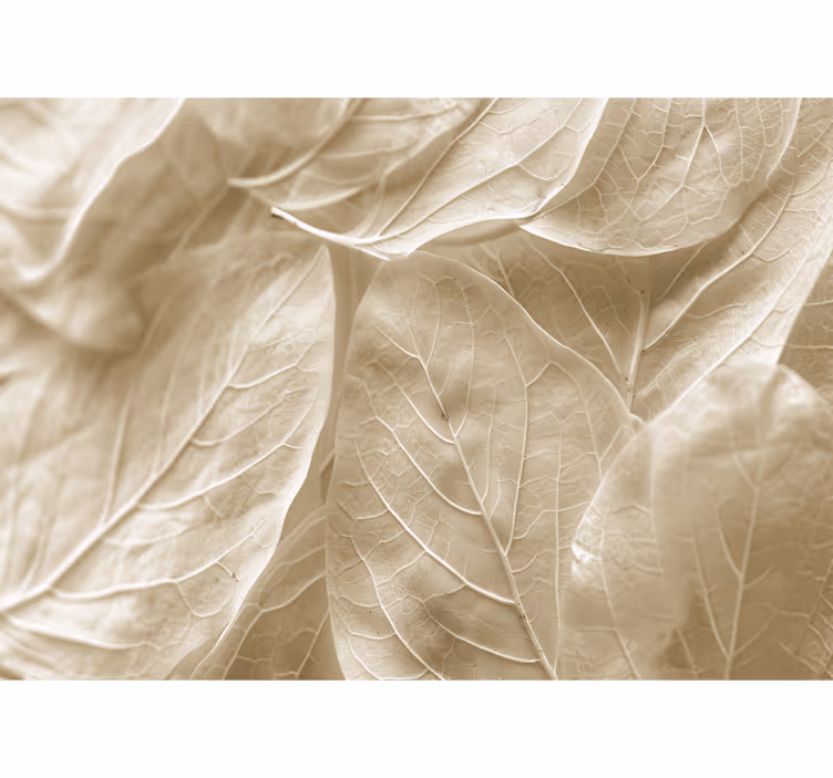 Store enrouleur chambre grandes feuilles beiges - TenStickers