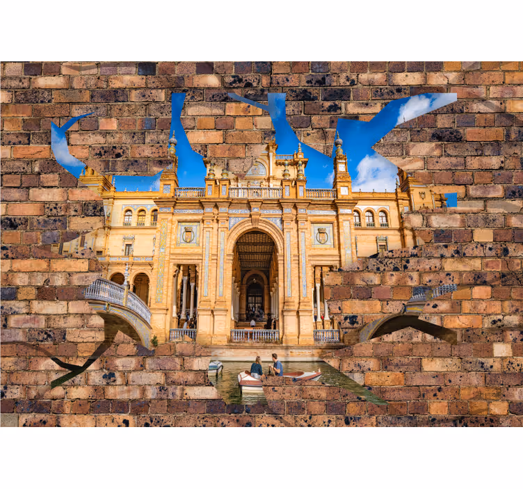 Store enrouleur chambre effet 3d brique sevilla - TenStickers