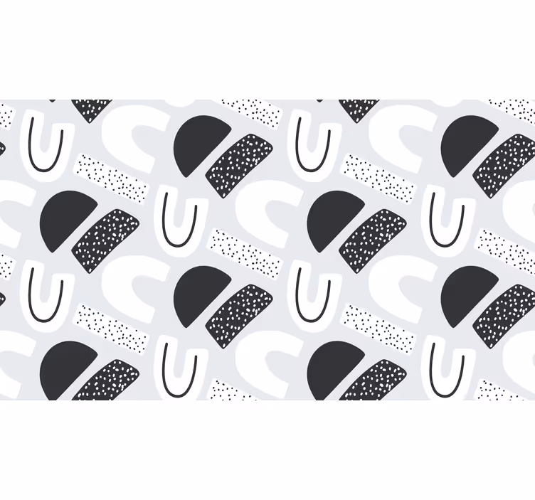 Store enrouleur gris motif figures noir et blanc 80's - TenStickers