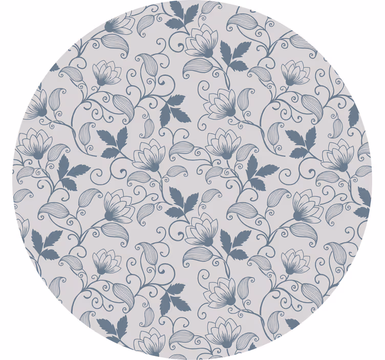 Store enrouleur gris motif floral bleu hamptons - TenStickers