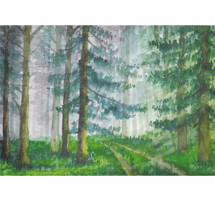 Store enrouleur salon forêt de conifères scandinave - TenStickers