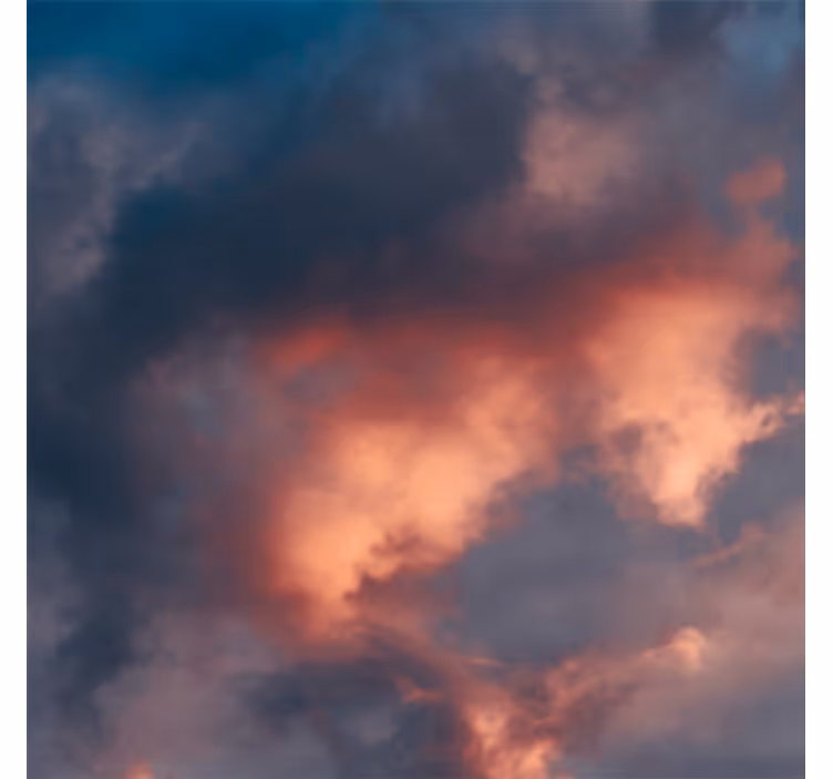 Store enrouleur salon ciel orange avec nuages - TenStickers