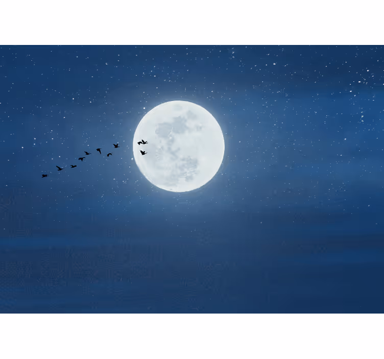 Store enrouleur salon lune pleine et ciel - TenStickers