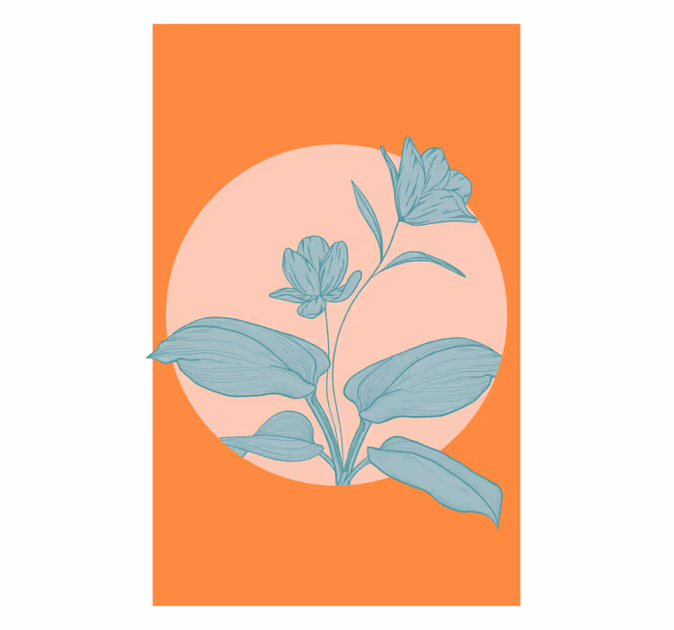 Store enrouleur salon fleur bleue décorative - TenStickers