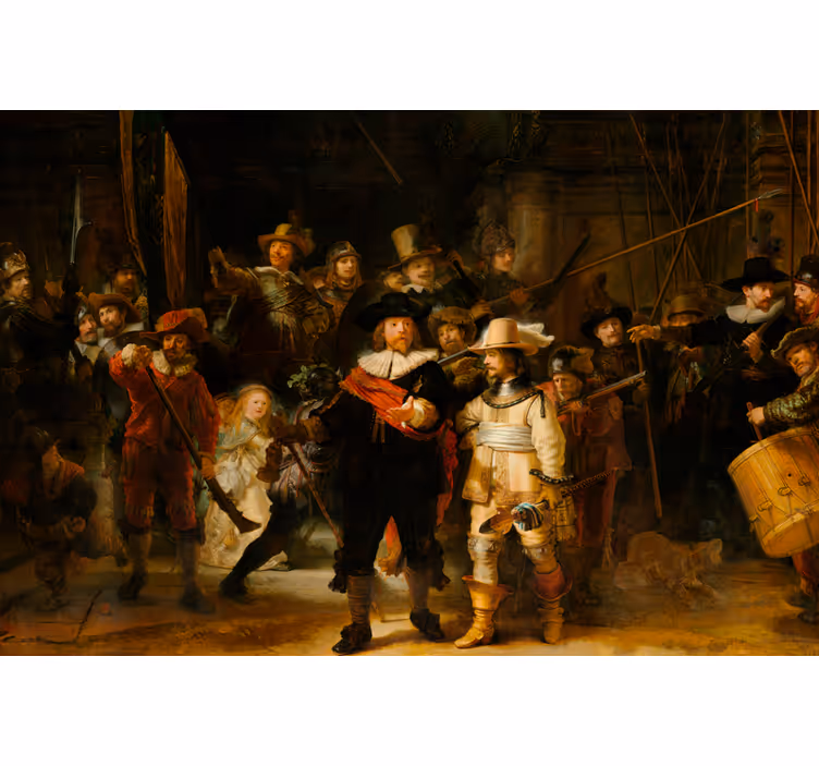 Store enrouleur salon la ronde de nuit de rembrandt - TenStickers