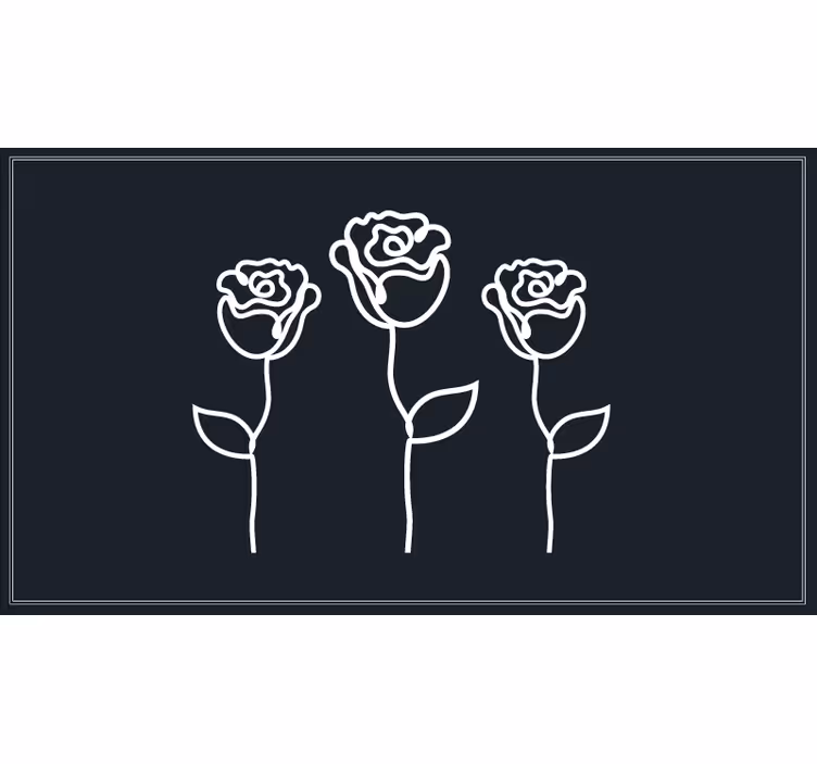 Store enrouleur chambre illustration de roses minimaliste - TenStickers