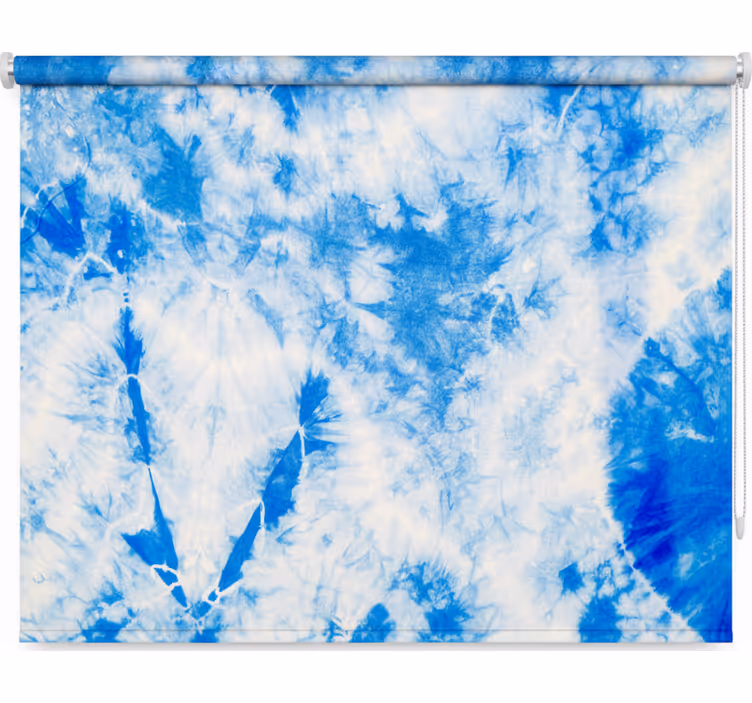 Store enrouleur chambre tie-dye bleu et blanc - TenStickers