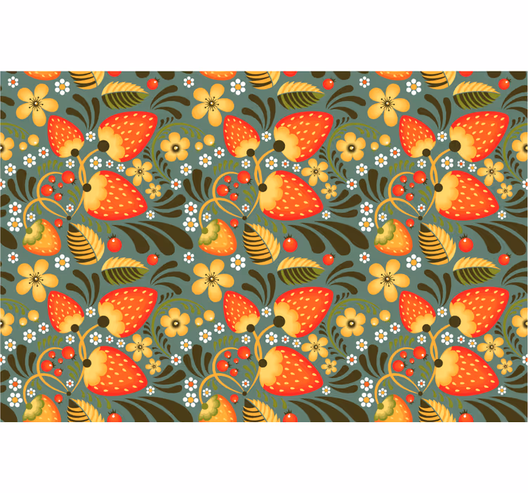 Store enrouleur chambre fraises russes et plantes vertes - TenStickers