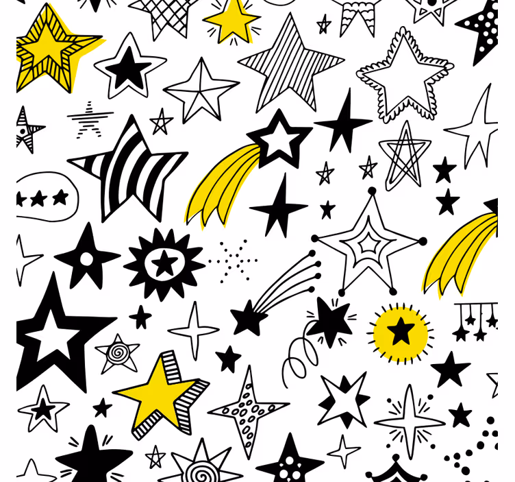 Store enrouleur chambre étoiles doodle - TenStickers