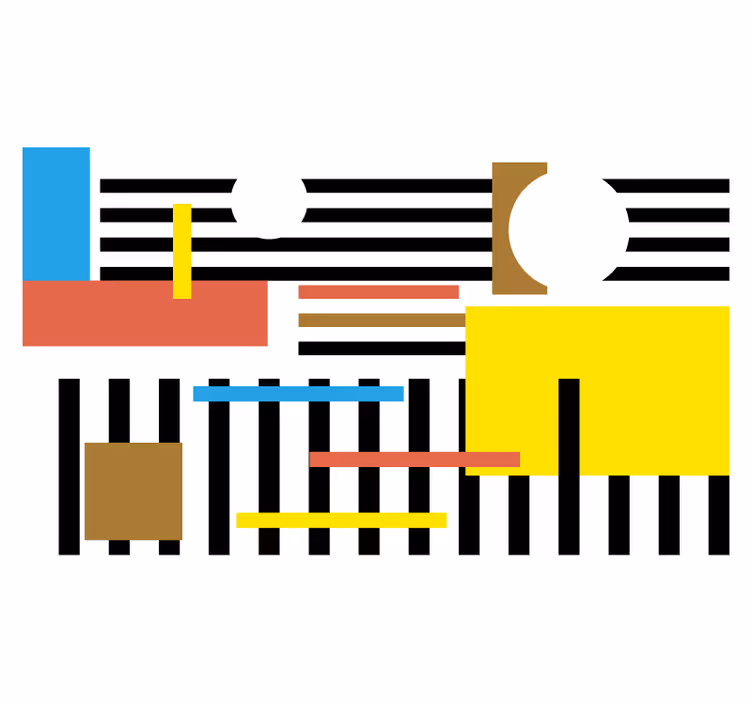 Store enrouleur chambre motif géométrique nordique coloré - TenStickers