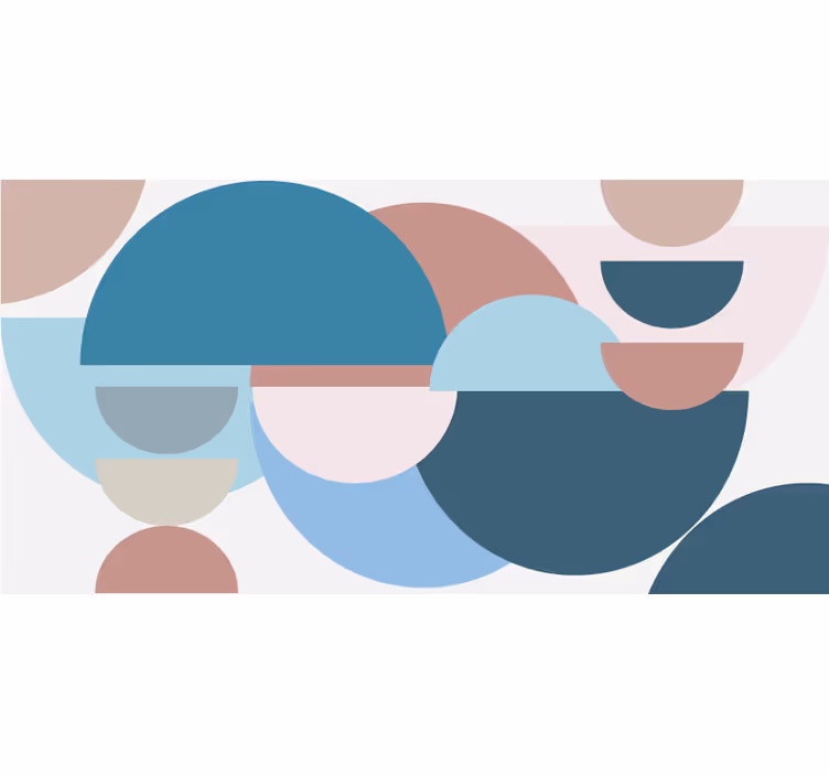 Store enrouleur chambre cercles nordiques bleus sobres - TenStickers