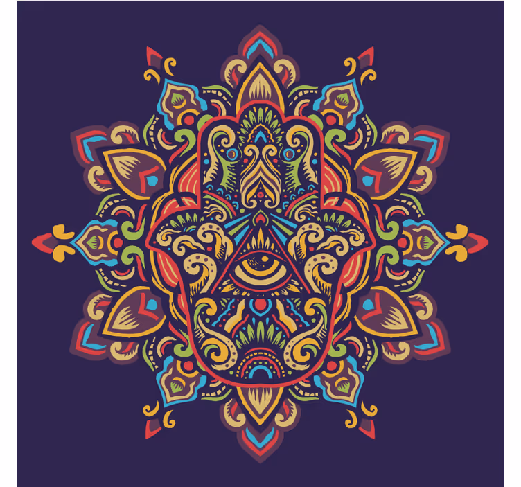 Store enrouleur chambre main de fatima colorée - TenStickers