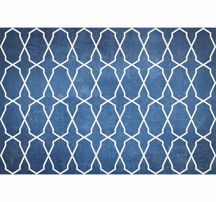 Store enrouleur chambre motif losanges ondulés bleu et blanc - TenStickers