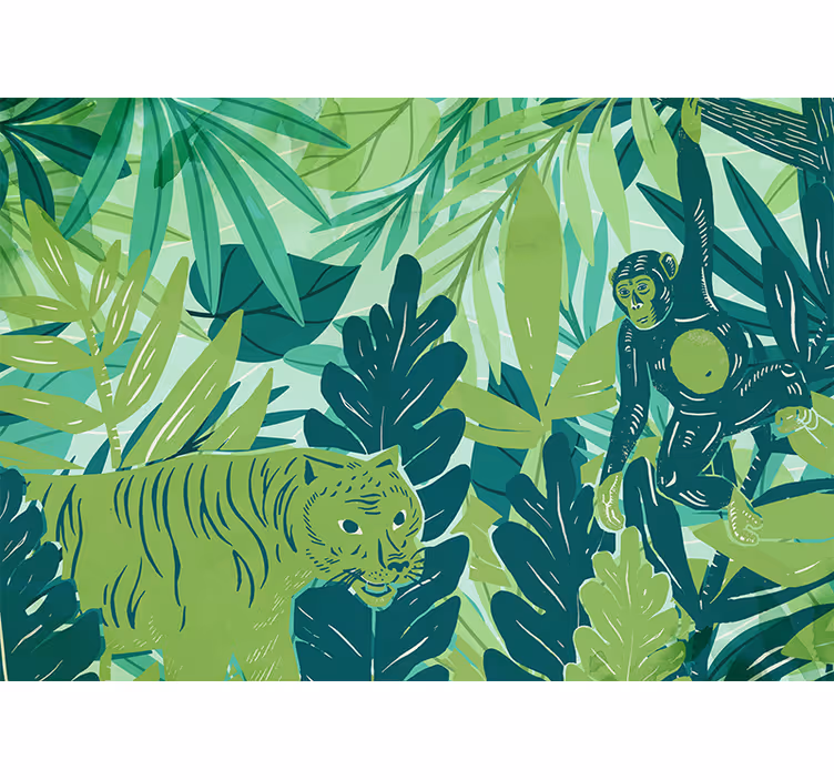 Store enrouleur chambre jungle bohème maximaliste - TenStickers