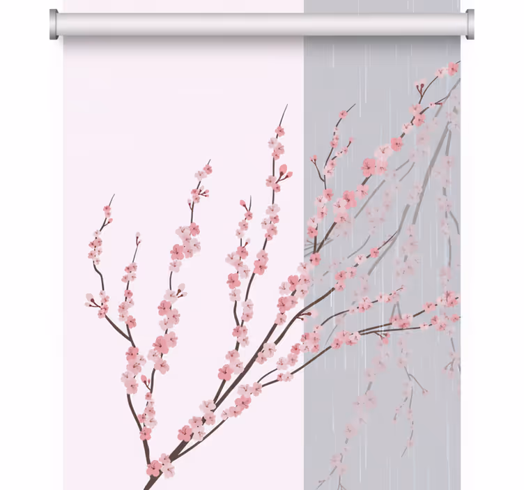 Store enrouleur chambre couleur claire florale - TenStickers