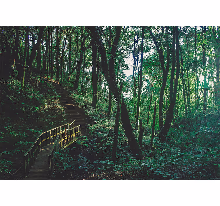 Store enrouleur chambre paysage d'arbre vert - TenStickers