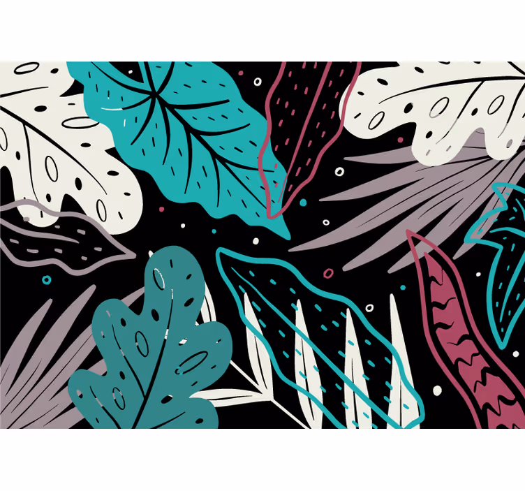Store enrouleur chambre feuilles de bananier bleues - TenStickers