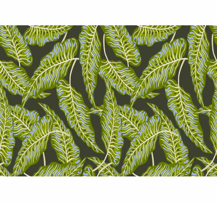 Store enrouleur chambre feuilles de bananier vert foncé - TenStickers