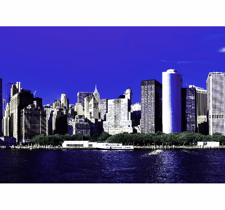 Store enrouleur chambre gratte-ciels à manhattan soir - TenStickers