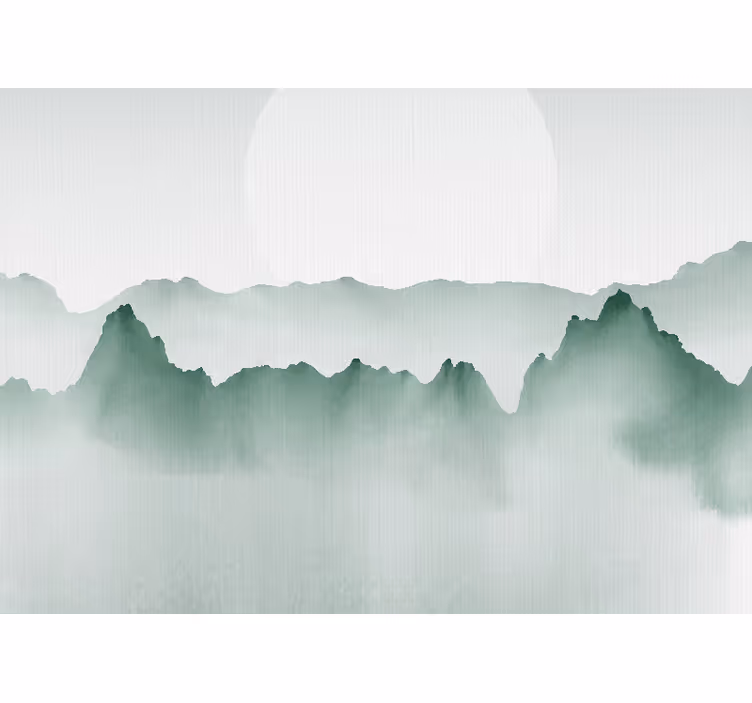 Store enrouleur blanc paysage abstrait style japandi - TenStickers