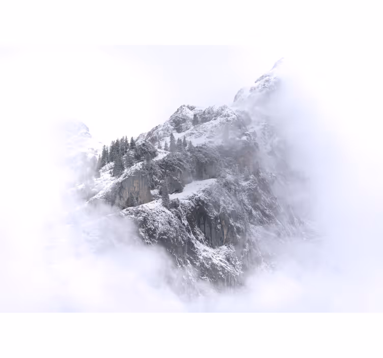 Store enrouleur blanc paysage montagnard enneigé - TenStickers