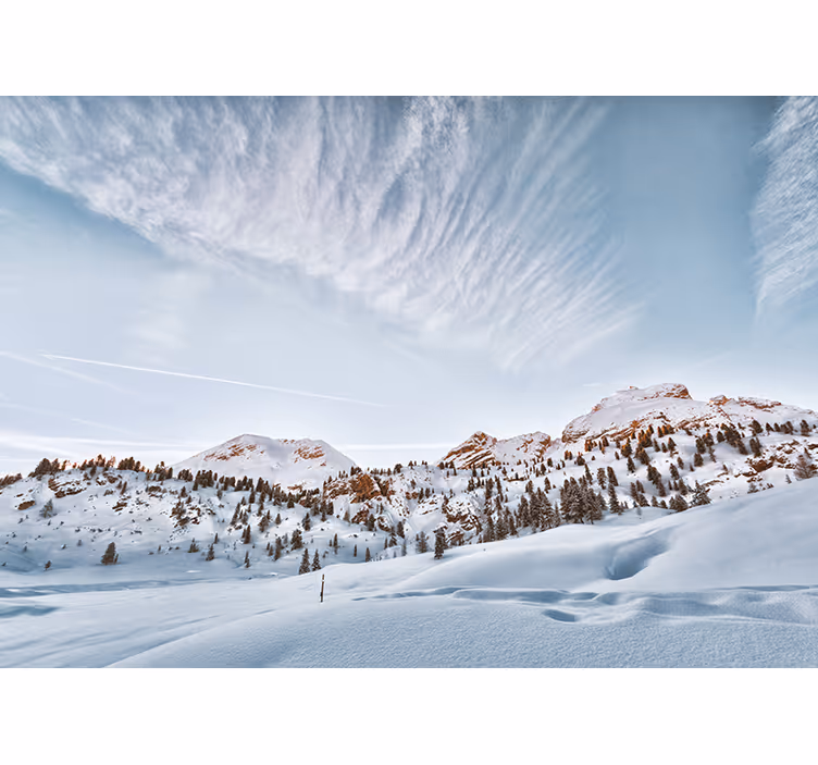 Store enrouleur blanc montagnes enneigées - TenStickers