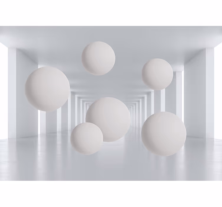 Store enrouleur blanc sphères blanches à pics sur tunnel - TenStickers