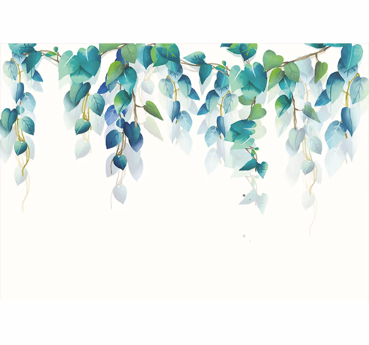 Store enrouleur blanc branches suspendues aquarelle - TenStickers