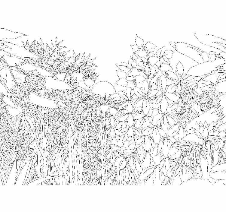 Store enrouleur blanc motif jungle tropicale - TenStickers