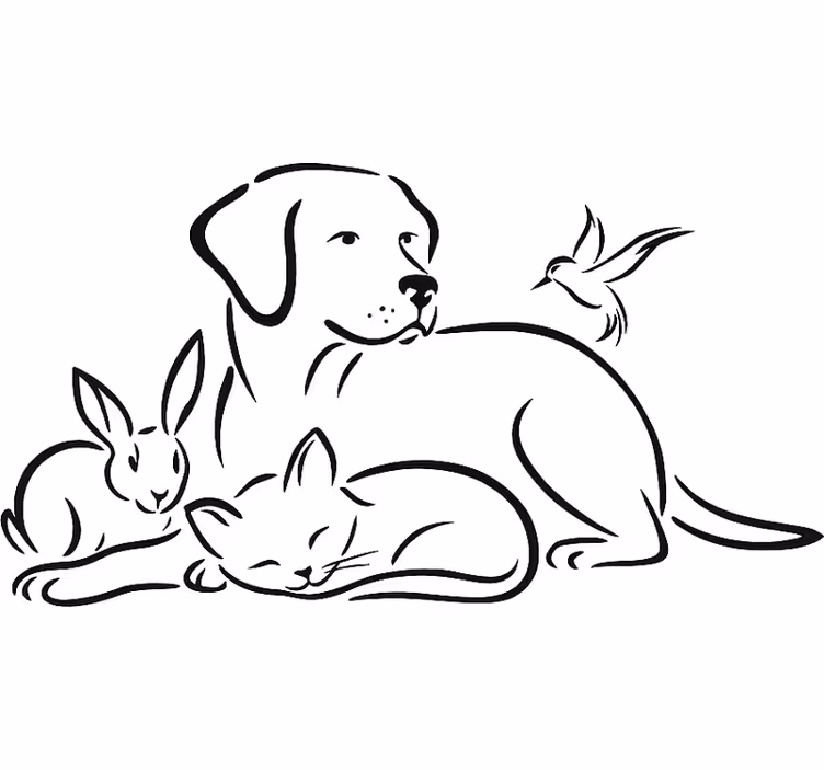 Store enrouleur blanc autocollant animaux - TenStickers