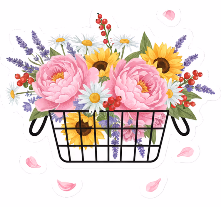 Store enrouleur salon panier de fleurs élégant - TenStickers