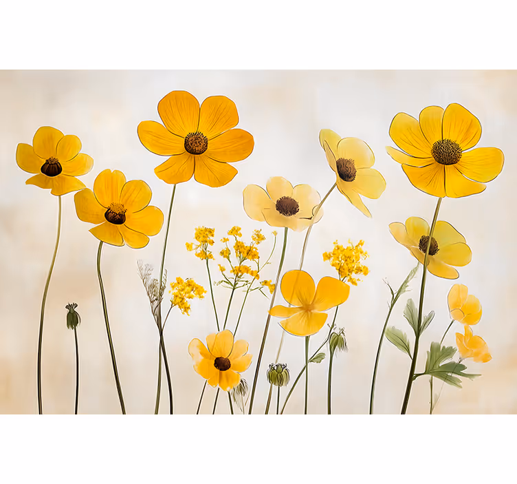 Store enrouleur chambre fleurs d'helenium délicates - TenStickers