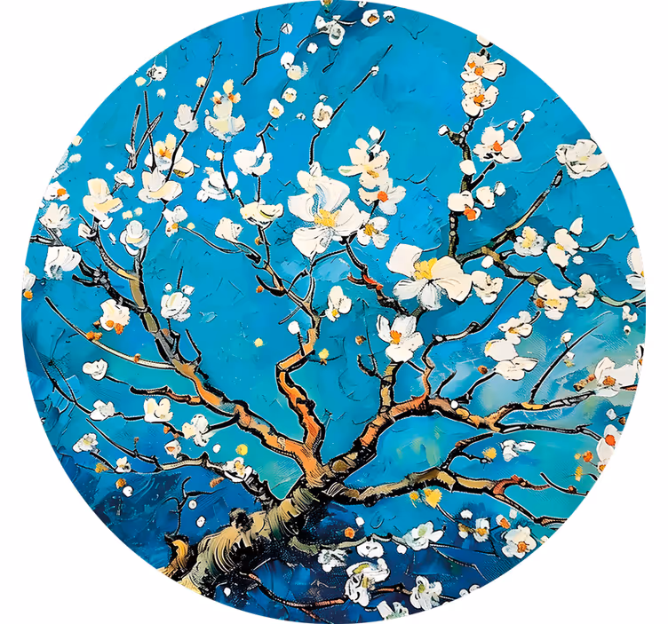 Store enrouleur chambre motif fleurs bleues rondes - TenStickers