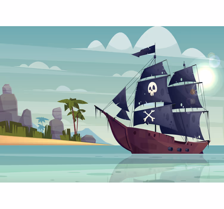 Store enrouleur pour chambre enfant bateau pirate - TenStickers