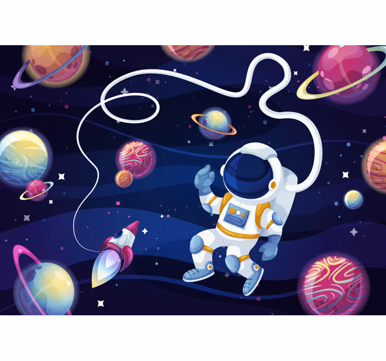 Store enrouleur pour chambre enfant astronautes et fusées - TenStickers
