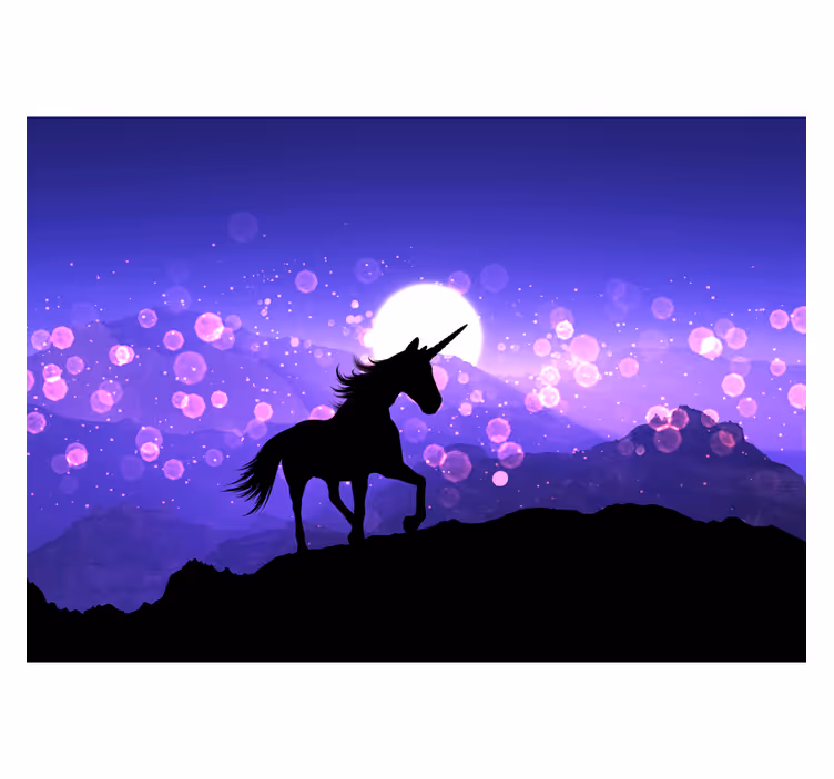Store enrouleur pour chambre enfant conte de fées licorne - TenStickers