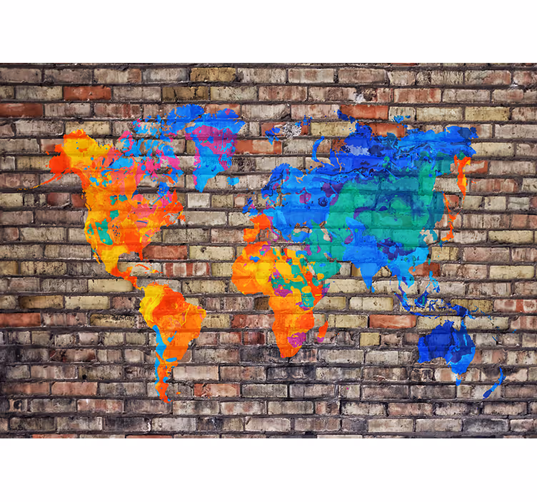 Store enrouleur pour chambre enfant carte du monde colorée - TenStickers