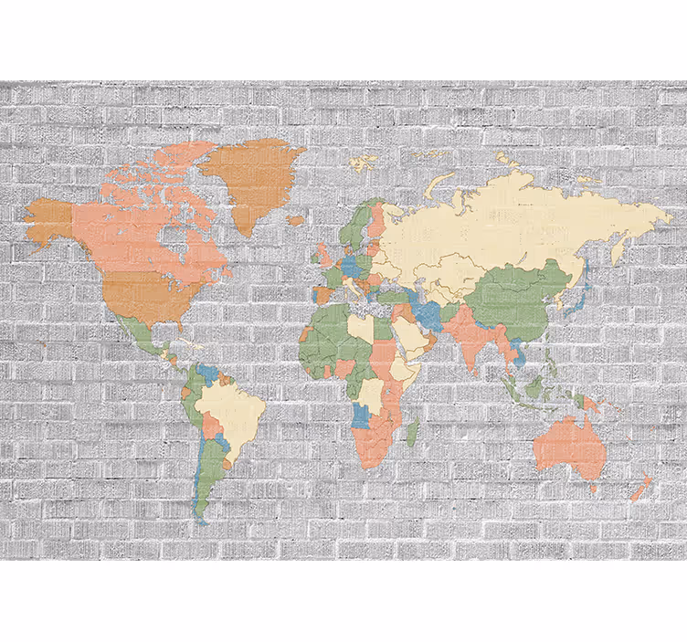 Store enrouleur pour chambre enfant carte du monde vintage - TenStickers