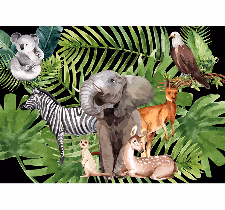 Store enrouleur pour chambre enfant royaume des animaux - TenStickers